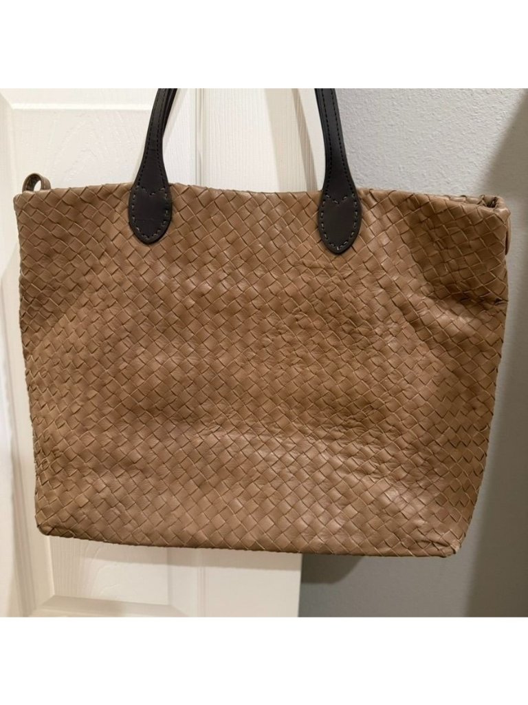 Helen Kaminski Handcrafted Woven Australian Leather Tan Tote Bag